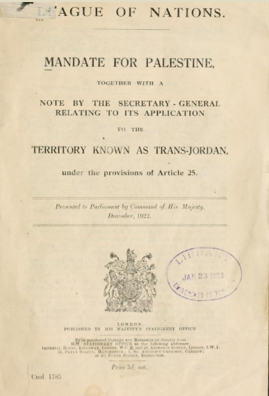 League of Nations mandate